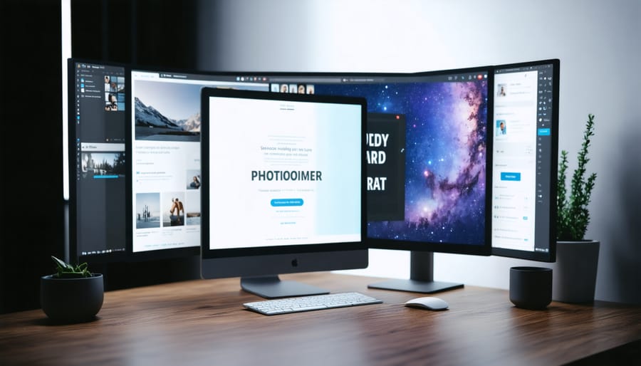 Responsive design mockup displaying cohesive brand identity across desktop, tablet, and mobile devices