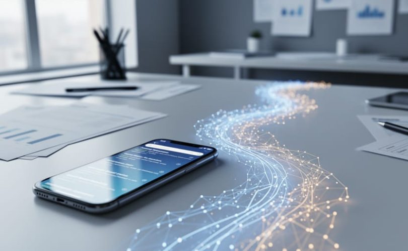 “Unified marketing scene combining a smartphone-like search glow and organic network nodes to represent SEO and paid search working together.”